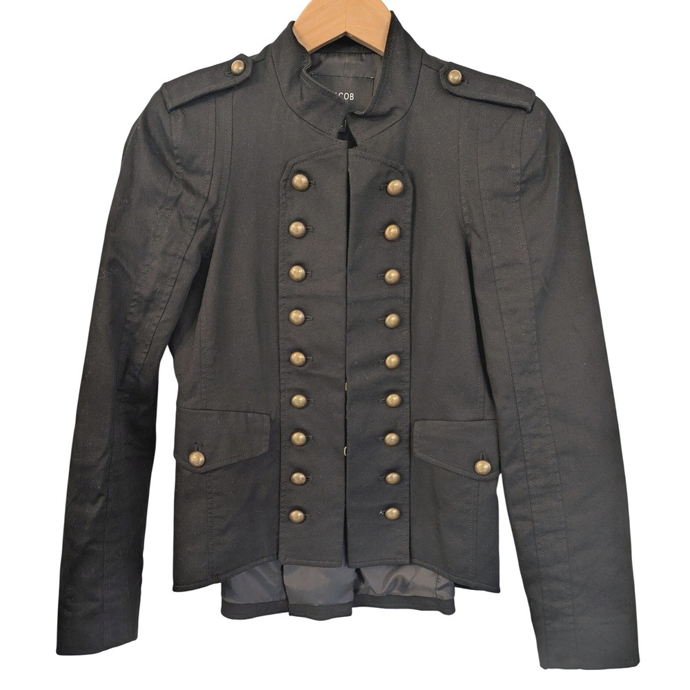 Jacob Black Military Jacket Small Brass Button Cadet Band Jacket Napoleon Gothic